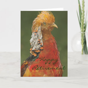 Golden/Chinese Pheasant Happy Retirement Card
