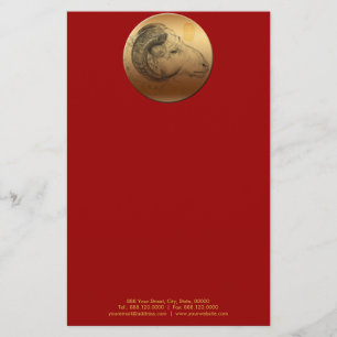 Golden Chinese Ram Year or Birthday stationery