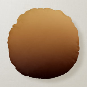 Golden Chocolate Brown Warm Colours Round Pillow