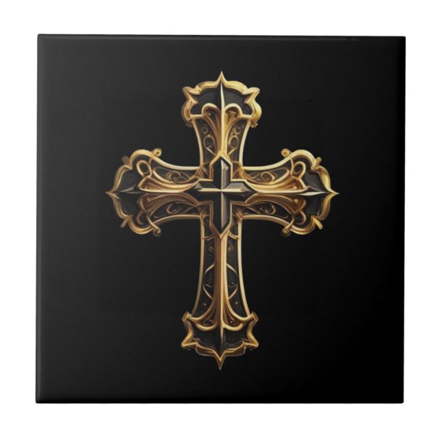 Golden Christ’s Cross 2 Tile (Front)