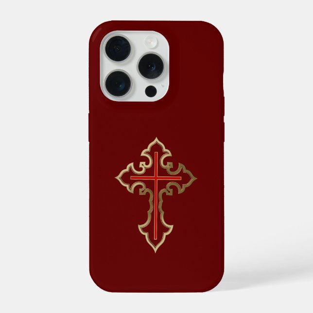 Golden Christian cross iPhone Case (Back)