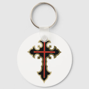 Golden Christian cross Keychain