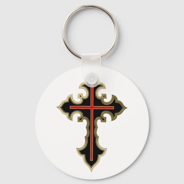 Golden Christian cross Keychain (Front)