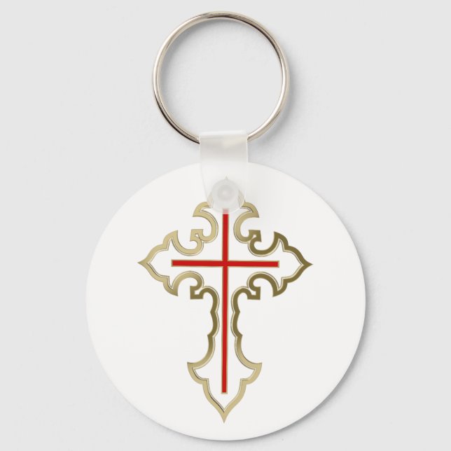 Golden Christian cross Keychain (Front)