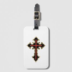 Golden Christian cross Luggage Tag