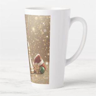 Golden Christmas Bell Latte Mug Holiday Design