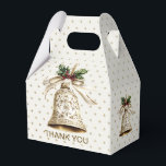 Golden Christmas Bell Shiny Stars Green Leaves Favor Box<br><div class="desc">Golden Christmas Bell Shiny Stars Green Leaves Favour Boxes. Unique,  beautiful,  stylish design. Easy to be personalized. Font style,  size and colours can be changed. Matching items available.</div>