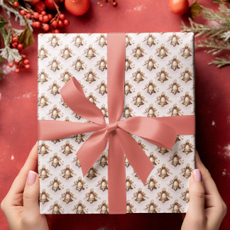Golden Christmas Bells  Wrapping Paper