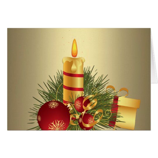 Golden Christmas Candle Card