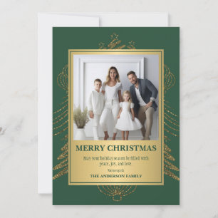 Golden Christmas Cheer: An Elegant Photo Holiday Card