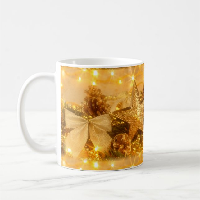 Golden Christmas Coffee Mug (Left)