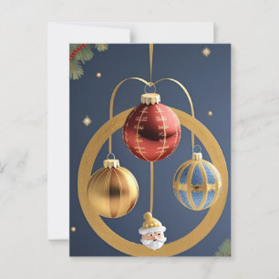 Golden Christmas Decorations Postcard