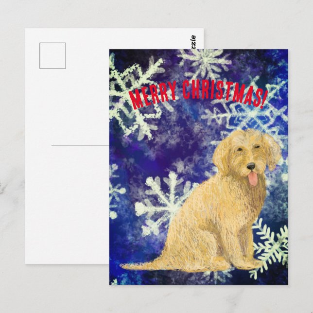 Golden Christmas Doodle  Postcard (Front/Back)