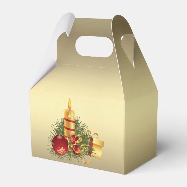 Golden Christmas Favor Box (Front Side)