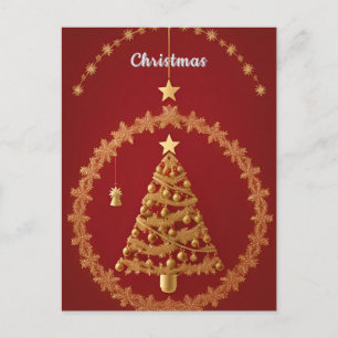 Golden Christmas Glow ✨ Luxury Holiday Tree Decor Postcard