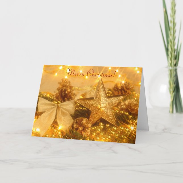 Golden Christmas Greeting Card (Front)