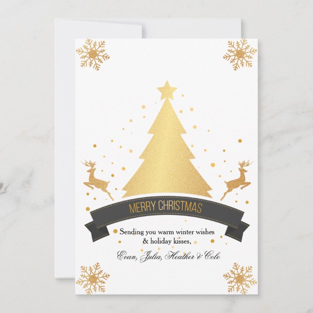 Golden Christmas Holiday Card (Front)