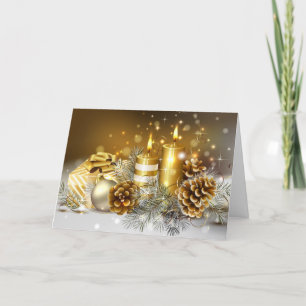 Golden Christmas Holiday Card