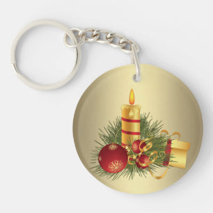 Golden Christmas Keychain