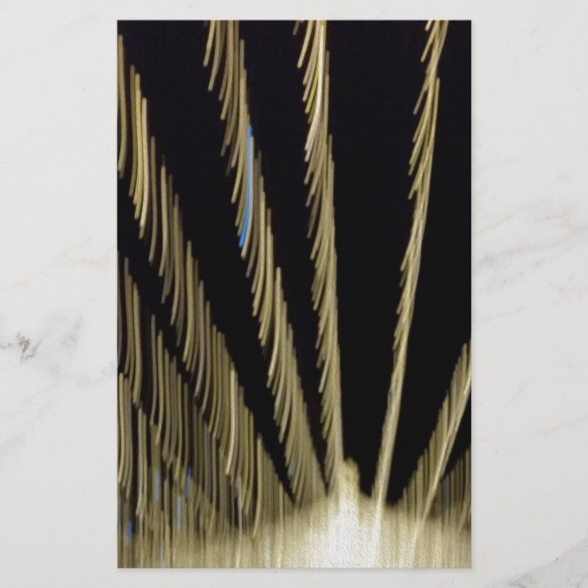 Golden Christmas lights Stationery (Front)