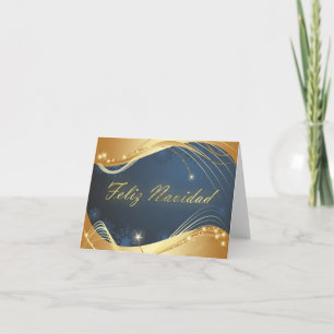 Golden Christmas motive with blue background... Holiday Card