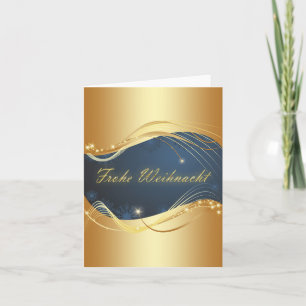 Golden Christmas motive with blue background... Holiday Card
