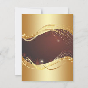 Golden Christmas motive with red background... Holiday Card