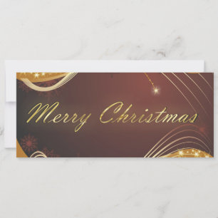 Golden Christmas motive with red background Holiday Card