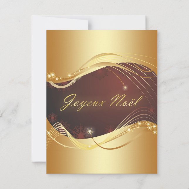 Golden Christmas motive with red background... Holiday Card (Front)