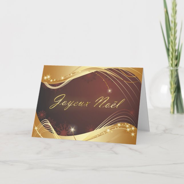 Golden Christmas motive with red background... Holiday Card (Front)