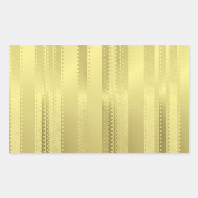 Golden Christmas Ribbon Stripes on Foil Paper Sticker (Front)