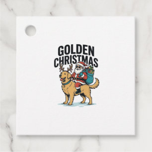 Golden Christmas Santa Riding Retriever Shirt Desi Favour Tags