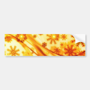 Golden Christmas Snowflakes Bumper Sticker