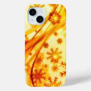 Golden Christmas Snowflakes iPhone 15 Case