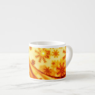 Golden Christmas Snowflakes Espresso Cup