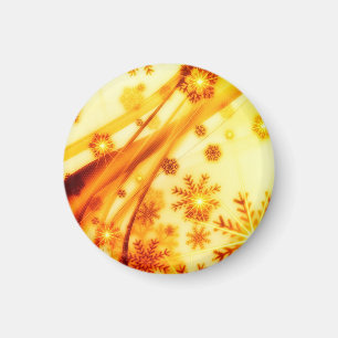 Golden Christmas Snowflakes Magnet
