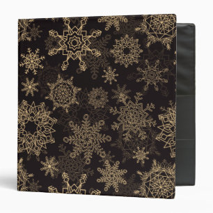 Golden Christmas Snowflakes Pattern 1 Binder