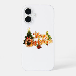 Golden Christmas Sparkle - Festive Tree iPhone 16 Case