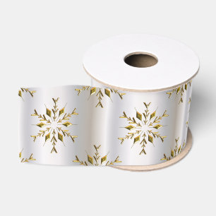 Golden Christmas Stars Grosgrain Ribbon