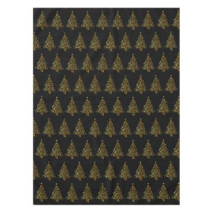 Golden Christmas Tree Designer Tablecloth - Small
