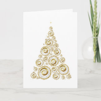 Golden Christmas Tree , glamour Card