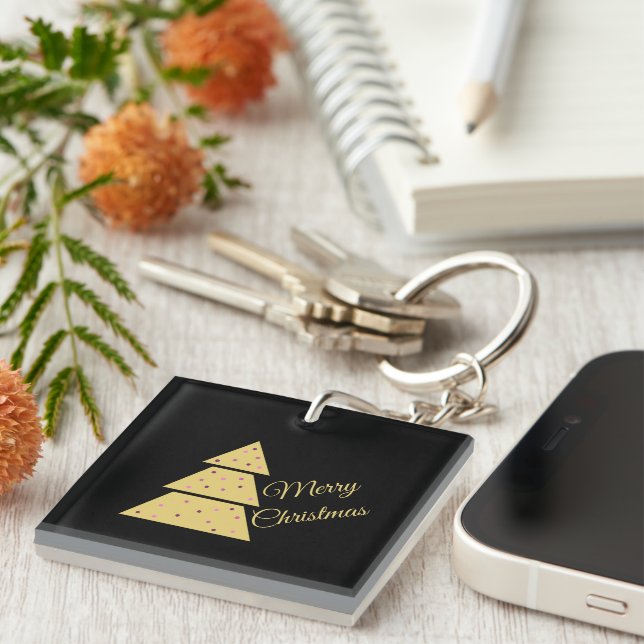 Golden Christmas Tree Keychain (Front Right)
