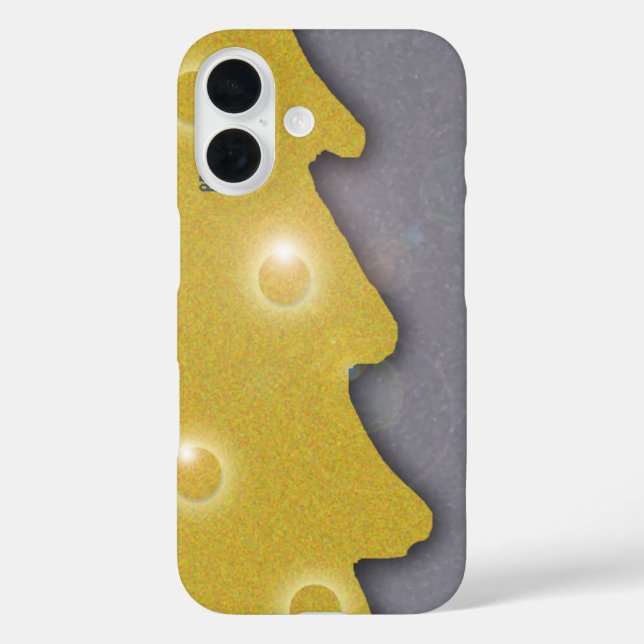 Golden Christmas Tree on Grey with Text Case-Mate iPhone Case (Back)