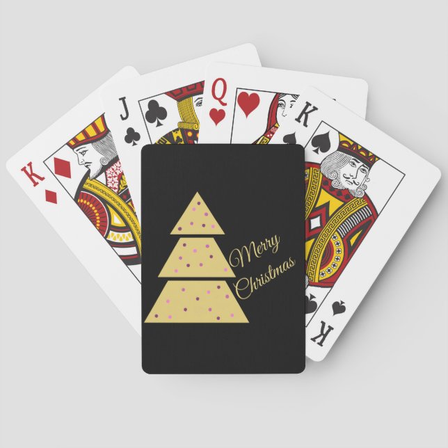 Golden Christmas Tree Playing Cards (Back)