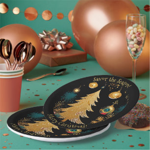 Golden Christmas Tree - Savour the Season! Paper Plate