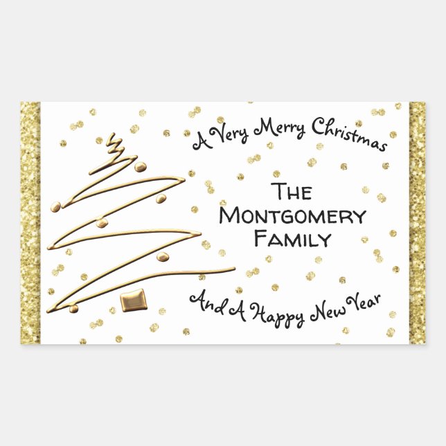 Golden Christmas Tree Sticker (Front)