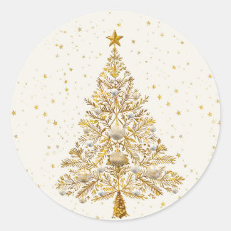 Golden Christmas Tree Stickers