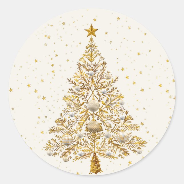 Golden Christmas Tree Stickers (Devant)