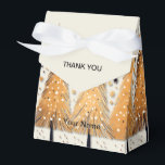 Golden Christmas Trees Shiny Snowflakes Holidays Favor Box<br><div class="desc">Golden Christmas Trees Shiny Snowflakes Holidays Favour Boxes. Unique,  beautiful,  stylish design. Easy to be personalized. Font style,  size and colours can be changed. Matching items available.</div>