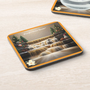 "Golden Christmas Wishes" Coaster